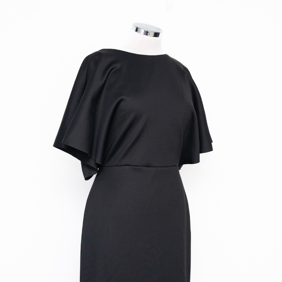 Black Halo Eve by Laurel Berman  - Ilaria Cape-Sleeve Column Gown - Picture 11 of 14